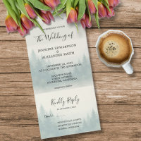 Watercolor pine tree forest wedding