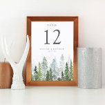 Watercolor Pine Tree Forest Wedding Table Number Postcard<br><div class="desc">Celebrate in style with these stylish and very trendy wedding table number cards. This design is easy to personalize with your special event wording and your guests will be thrilled when they see these fabulous table numbers. *** HOW TO ORDER *** Please customize and add each table number card to...</div>