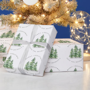 Watercolor Pine Tree Forest Wrapping Paper