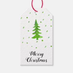 Watercolor Pine Tree Gift Tags