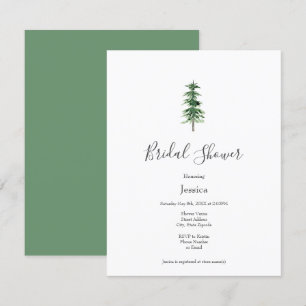 Watercolor Pine Tree Invitation