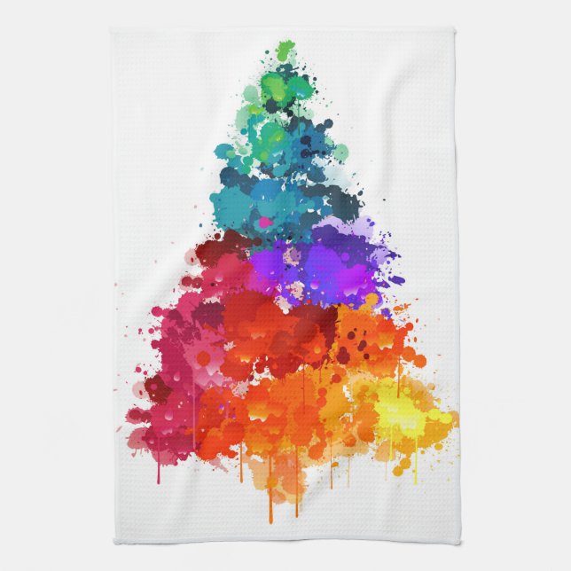Watercolor Pine Tree Kitchen Towel (Vertical)