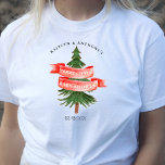 Watercolor Pine Tree Merry Little Baby Shower T-Shirt<br><div class="desc">Celebrate in style with these trendy baby shower t-shirts. This design is easy to personalize with your special event wording and your guests will be thrilled when they see these fabulous t-shirts. Matching items can be found in the collection.</div>