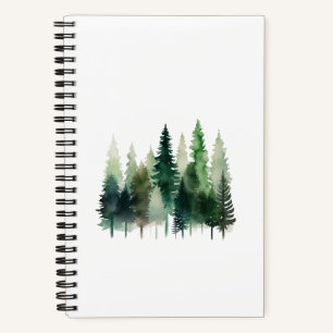 Watercolor Pine Tree Notebook 5.5 x 8.5