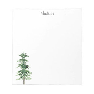 Watercolor Pine Tree Notepad