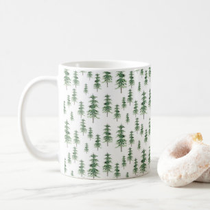 Watercolor Pine Tree Pattern Coffee Mug
