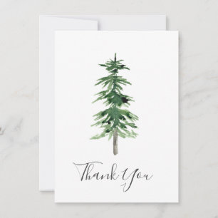 Watercolor Pine Tree Thank You Card