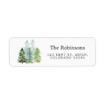 Watercolor Pine Trees Christmas<br><div class="desc">Watercolor forest winter christmas address labels.</div>