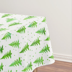 Watercolor Pine Trees Tablecloth