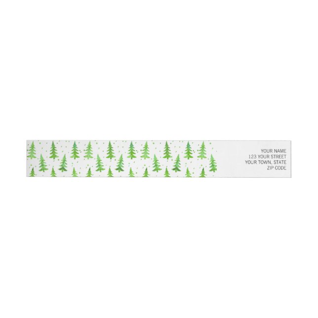 Watercolor Pine Trees Wrap Around Label (Individual)