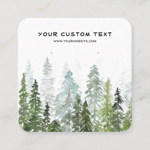 Watercolor Pine Woods Earring Jewellery Display Square Business Card