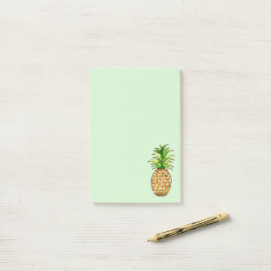 watercolor pineapple drawing post-it notes