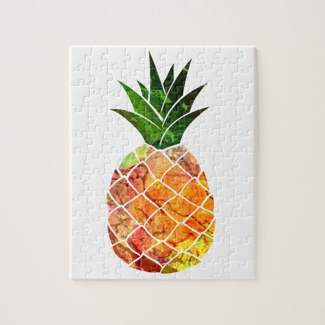Watercolor Pineapple Jigsaw Puzzle (Vertical)