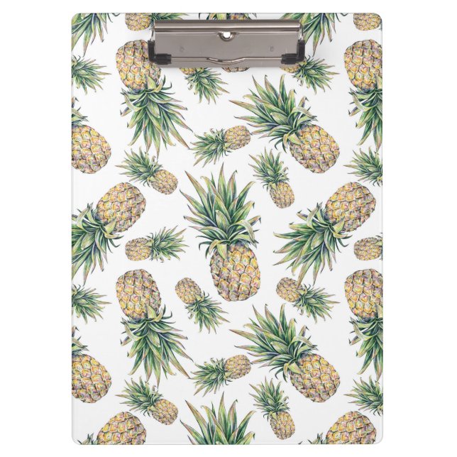 Watercolor Pineapple Pattern Clipboard (Front)