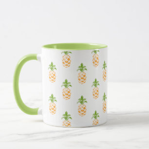 Watercolor Pineapple Pattern Mug