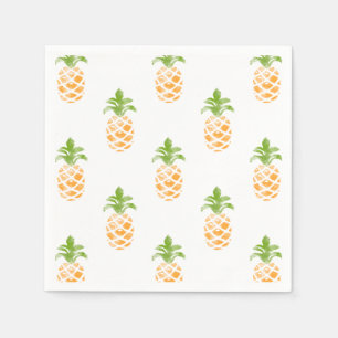 Watercolor Pineapple Pattern Napkin