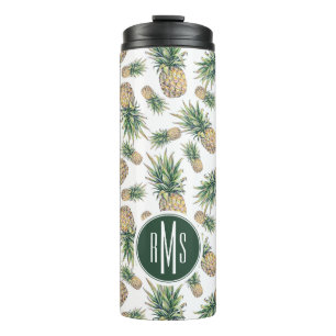 Watercolor Pineapple Pattern Thermal Tumbler