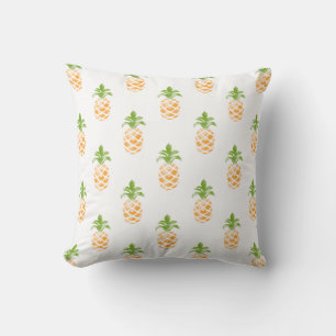 Watercolor Pineapple Pattern Throw Pillow