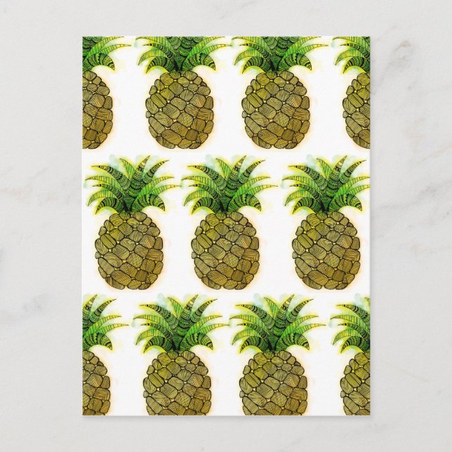 Watercolor Pineapple Postcard (Front)