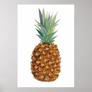 Watercolor pineapple poster