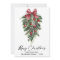 Watercolor Pines Calligraphy Ink Christmas Red