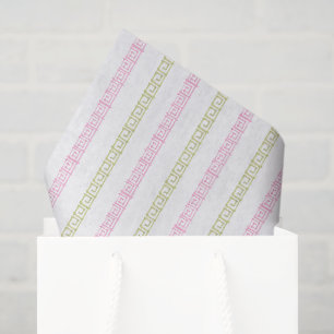 Watercolor Pink and Green Mahjong Tissue Paper