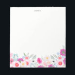 Watercolor Pink and Purple Anemones Garland Floral Notepad<br><div class="desc">Watercolor Pink and Purple Anemones Garland Floral Notepad. Colourful and whimsical notepad featuring pink,  blush and purple watercolor anemones with eucalyptus accents. This will be a perfect feminine accent for your office.</div>