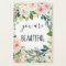 Watercolor Pink and White You Are Beautiful