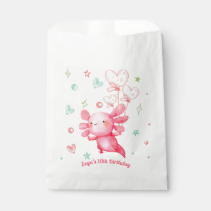 Watercolor Pink Axolotl Birthday Party Favour Bag