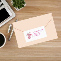 Watercolor Pink berries girly custom name Business