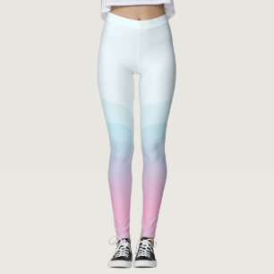 Watercolor Pink Blue Leggings