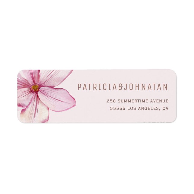 Watercolor pink blush magnolia flower wedding (Front)