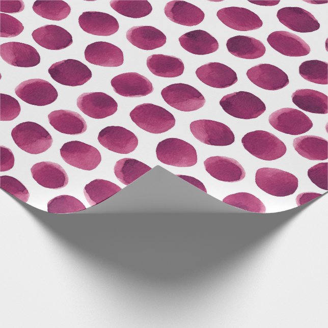  Watercolor Pink Blush Polka Dots Pattern Wrapping Paper (Corner)