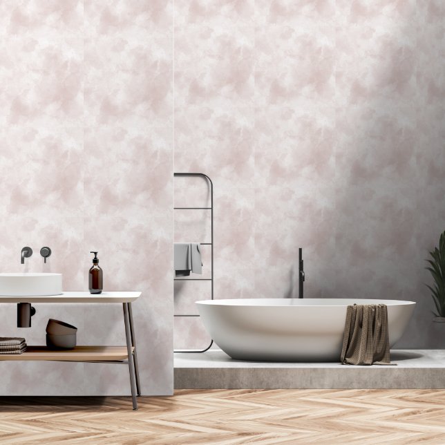 Watercolor Pink Blush Wallpaper (Bathroom)