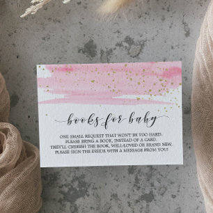 Watercolor Pink Book Request Invitation Insert