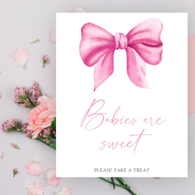Watercolor pink bow - babies are sweet poster (Creator Uploaded)