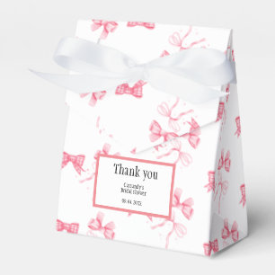 Watercolor Pink Bow Bachelorette Party Favor Box