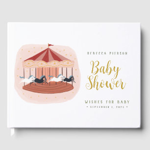 Watercolor Pink Carousel Guest Book