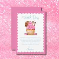 Watercolor Pink Cupcake With Chocolate Baby Shower