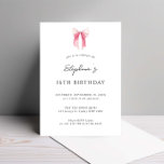 Watercolor Pink Dainty Bow 16th Birthday Invitation<br><div class="desc">Designed to coordinate with our Pink Ribbon collection,  this birthday invitation features gorgeous silky ribbon in watercolour pink shades. For more advanced customization of this design,  e.g. changing layout,  font or text size please click the "CUSTOMIZE" button above. Please contact me for any questions!</div>