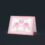 Watercolor Pink Elephant Twins 1st Birthday Card<br><div class="desc">Personalized pink elephant 1st birthday twins card. It features two pink watercolor elephants on the front of the greeting card with a pink watercolor heart that says "1st Birthday". You will be able to easily personalize the front with the children's names. The inside card message and the back of the...</div>