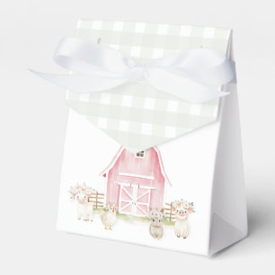 Watercolor Pink Farm Animals Baby Shower Favour Bo Favor Box