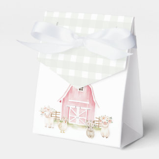 Watercolor Pink Farm Animals Baby Shower Favour Bo Favor Box