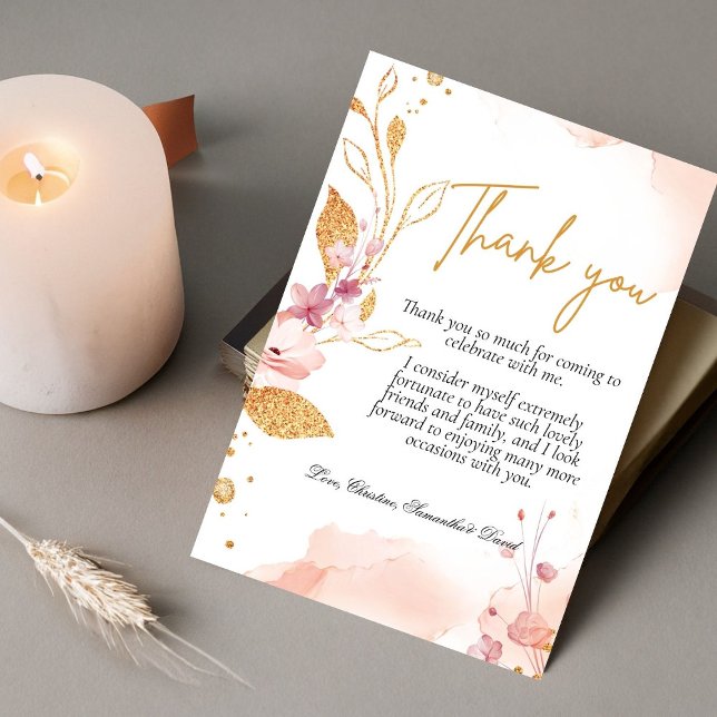 Watercolor pink  first holy communion thank you card (Creator Uploaded)
