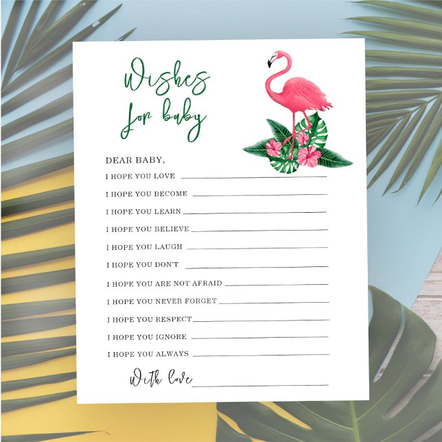 Watercolor pink flamingo - wishes for baby (Creator Uploaded)