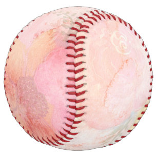 Watercolor Pink Floral Background Softball