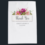 Watercolor Pink  Floral Bridal Shower Medium Gift Bag<br><div class="desc">Wow is what your guests will say! Beautiful trendy typography is complimented by a lovely watercolor bouquet. Perfect for your special occasion.</div>
