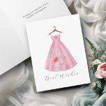 Watercolor Pink Floral Dress Bridal Shower Card<br><div class="desc">This elegant bridal shower card features a pink watercolor floral dress, perfect for garden wedding themes and girly celebrations. Personalize it with your own text using the easy-to-use template fields. Whether you're looking for bridal shower cards, pink watercolor flowers, or stylish stationery greeting cards, this design adds a touch of...</div>