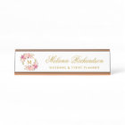 Watercolor Pink Floral Wreath Gold Monogram