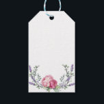 Watercolor pink florals pink peonies pink roses gift tags<br><div class="desc">An elegant and vintage design featuring eucalyptus and lavender painted in romantic watercolor.</div>